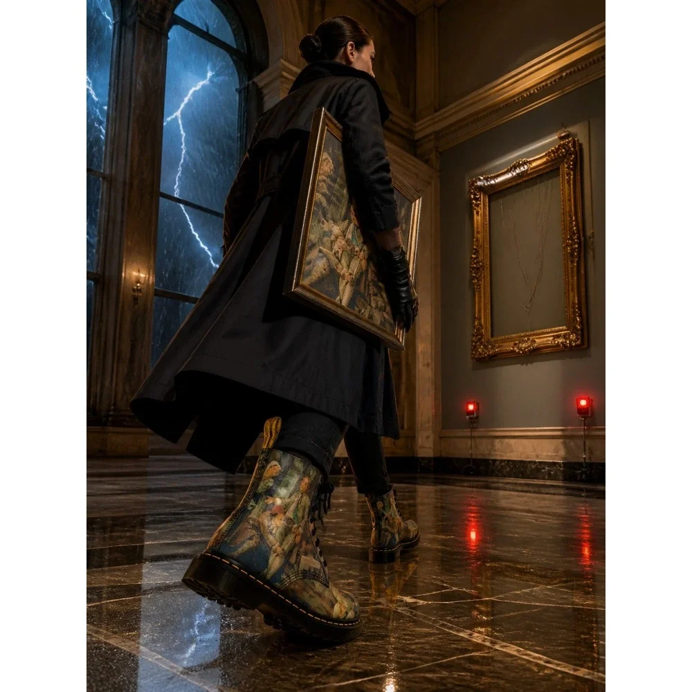 Dr. Martens Pascal Boots Museum Edition William Hogarth A Rakes Progress Mens 9
